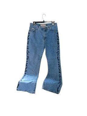 Zana Di Y2K Embroidered Wide Leg Jeans Size 9/10